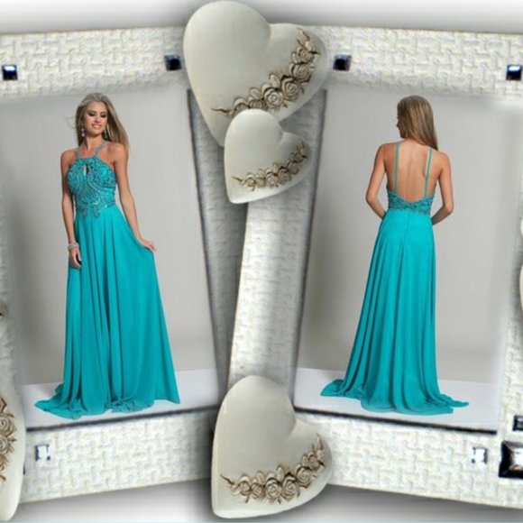 💲Sale💲💖Gorgeously Beaded Bodice w/Cutout Evening Gown💖 - Picture 2 of 6